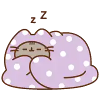 a cartoon cat is sleeping under a purple blanket with the letter z above it