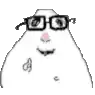 a pixel art drawing of a hamster wearing glasses and a pink nose .