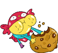 Hungry Hero Eats A Giant Cookie Sticker