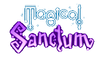 a logo for magical sanctum with purple letters