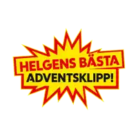 a sign that says helgens basta adventsklipp on it