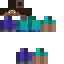 a minecraft skin of a man wearing a hat and blue pants