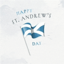 a greeting card for st. andrews day with a flag