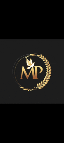 a logo with the letter mp and a dove in the middle