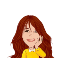 a cartoon of a girl with long red hair making a funny face