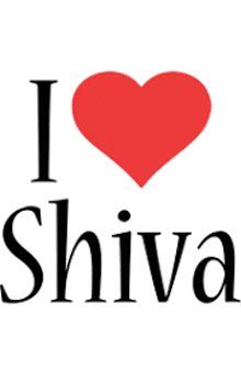 a sign that says i love shiva with a red heart in the middle