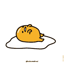 a cartoon of a yellow egg with a question mark on its head