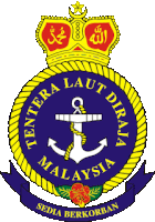 a logo for tentara laut diraja malaysia with an anchor in the center