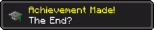 achievement made ! the end ? is displayed on a black screen