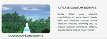 a screenshot of a website that says " create custom scripts "