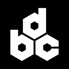 a white logo with a black background that says bc on it