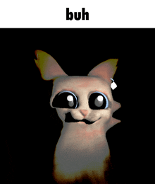 a picture of a cat with the words " buh " above it