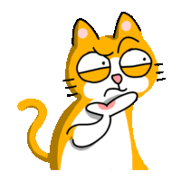 a cartoon cat is making a funny face with his mouth open