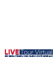 a logo for live tour virtual in red and blue