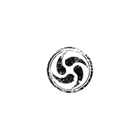 a black and white circle with a white background