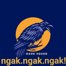 a logo for gaok squad with a crow sitting on a branch