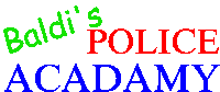 a logo for baldi 's police academy is displayed