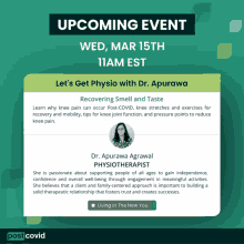 a poster for an upcoming event with dr. apurawa