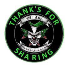 a sticker that says thank 's for sharing