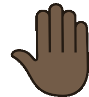 a drawing of a brown hand with the fingers extended