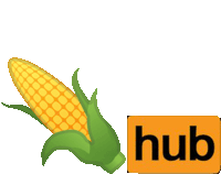 a picture of a corn on the cob next to the word hub