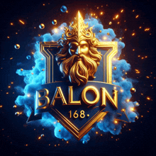 a logo for balon 168 with a bearded man