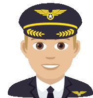 a cartoon illustration of a man wearing a pilot 's hat