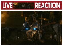 a picture of a robot and the words live reaction