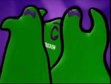 a green hand with the letters c and bbc on it .