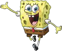 a cartoon of spongebob giving a thumbs up with his arms outstretched