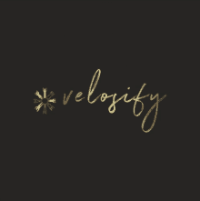 a black background with the word velocity written in gold