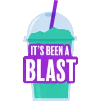 a sticker that says it 's been a blast on it