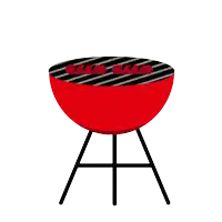 an illustration of a grill with the words happy labor day on it