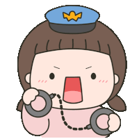 a girl wearing a police hat and handcuffs