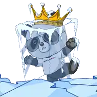 a cartoon of a panda wearing a shirt that says " support "