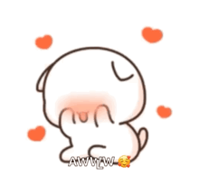 a cartoon drawing of a person with hearts around them and the words awwlw