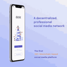 a phone with a decentralized professional social media network app on it