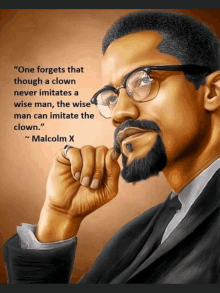 a picture of malcolm x with a quote