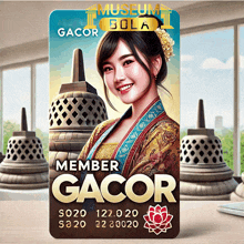 a card with a picture of a woman and the words member gacor on it