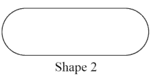 a black and white drawing of a rectangle with the words `` shape 2 '' written below it .