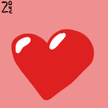 a drawing of a red heart on a pink background with the number 29 written in black