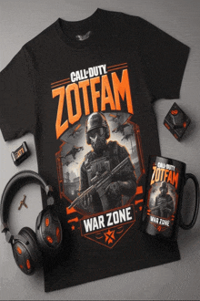 a t-shirt that says call of duty zotfam war zone on it