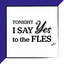 a sign that says tonight i say yes to the flies