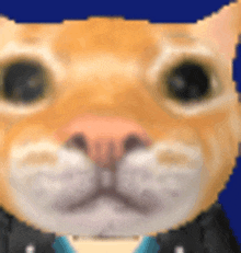 a pixel art of a cat wearing a tuxedo and a bow tie .