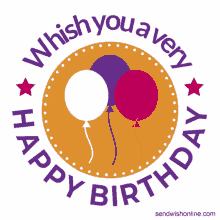 a happy birthday logo with balloons and the words whish you a very happy birthday