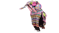 a colorful elephant statue with the word elephant on the bottom