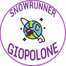 a logo for snowrunner giopolone with a globe