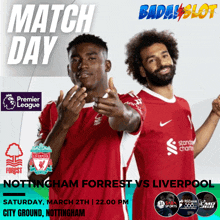 a poster for a soccer game between nottingham forrest and liverpool