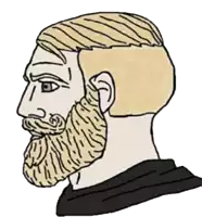 a drawing of a man with a beard and mustache .