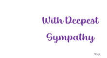 a sign that says " with deepest sympathy " with a picture of flowers
